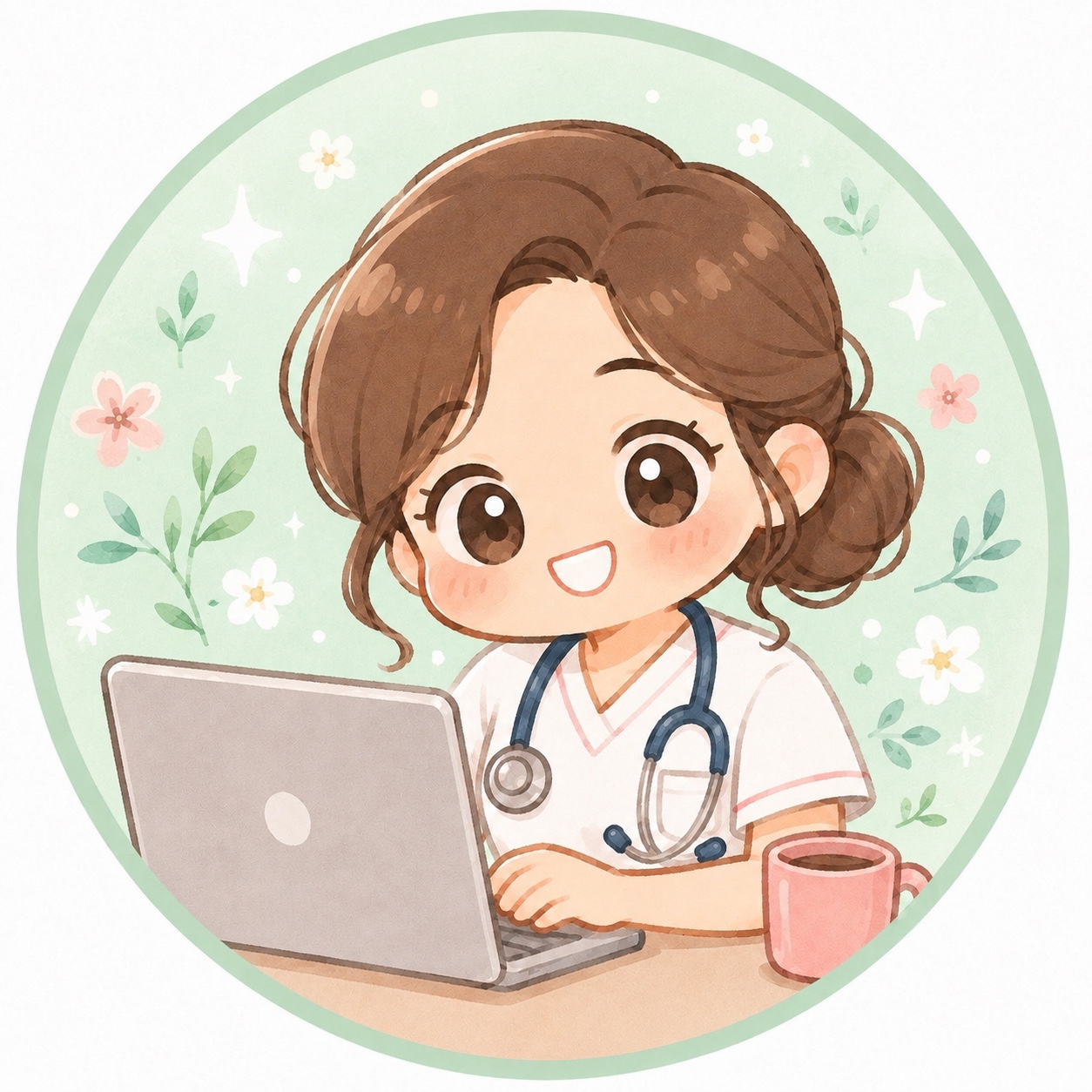 看護師転職と在宅ワークに挑戦するりこのイラスト